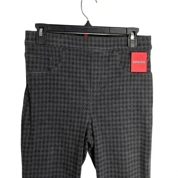 SPANX Jean-ish Ankle Leggings Skinny Pants Houndstooth Size Medium - Picture 3 of 12